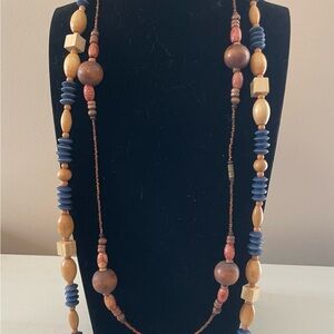 Lot Of 2 - Vintage Wood Bead Necklaces